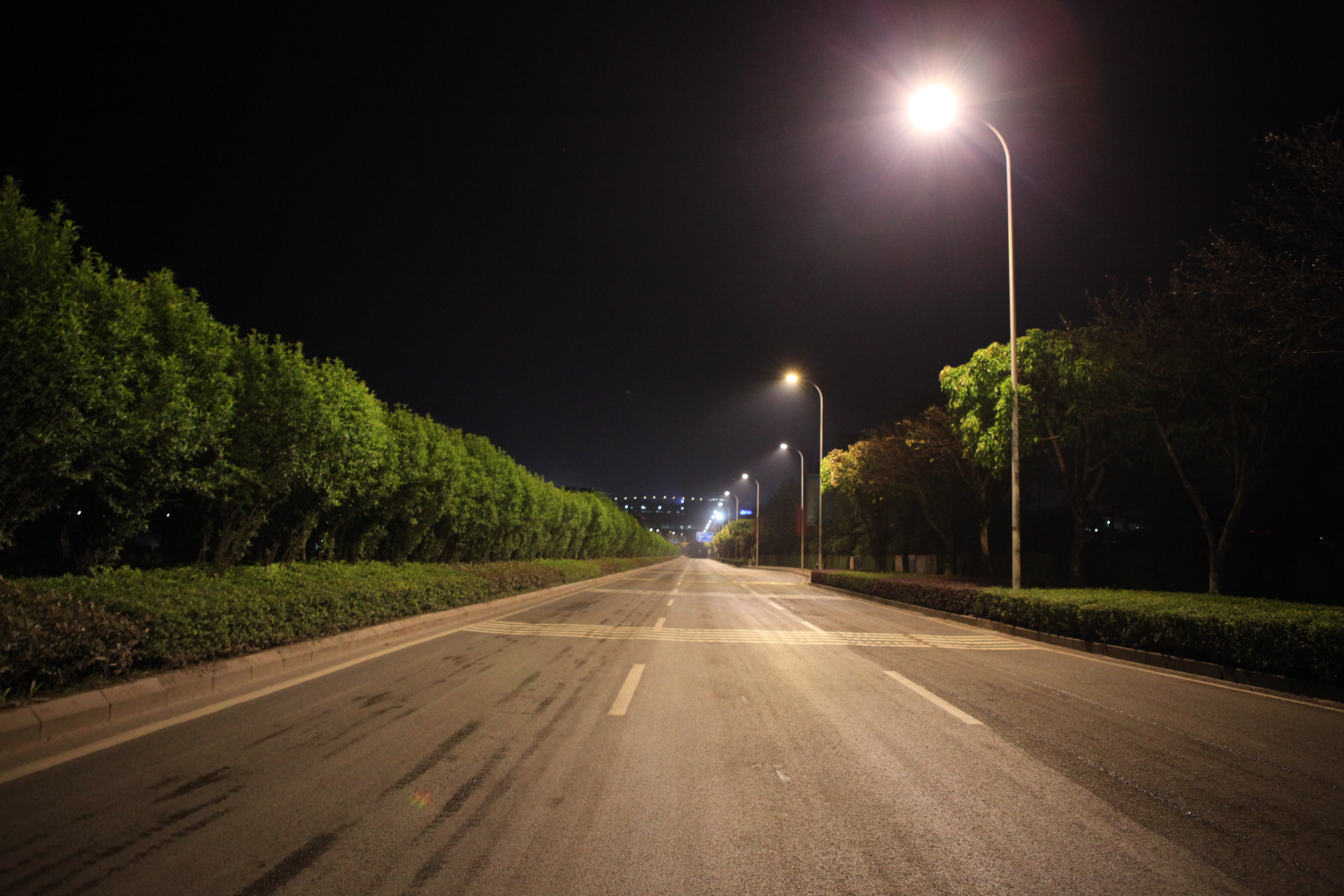 三基色多色溫全光譜LED人工智能路燈城市照明品質提升工程案例實景照片(第一組)